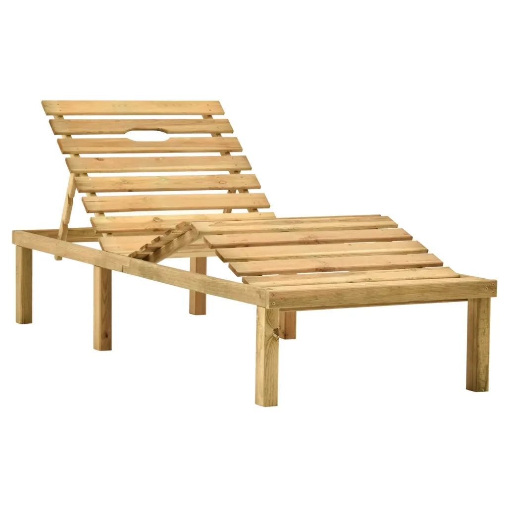 Lettino Prendisole da Giardino in Legno di Pino Impregnato 315396