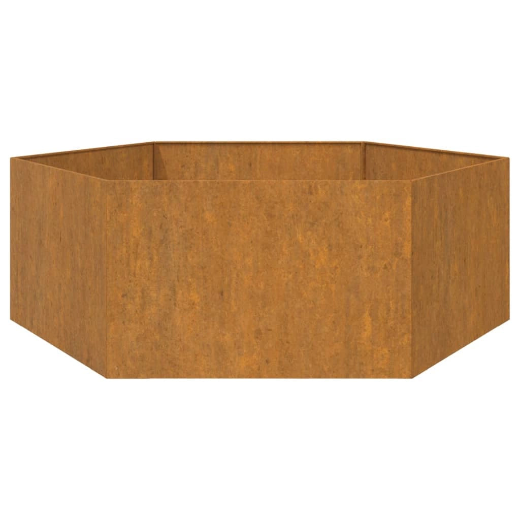 Fioriera rialzata per piante fiori terrazza giardino color ruggine 138 x 120 x 45 cm acciaio corten marrone 02_0038720