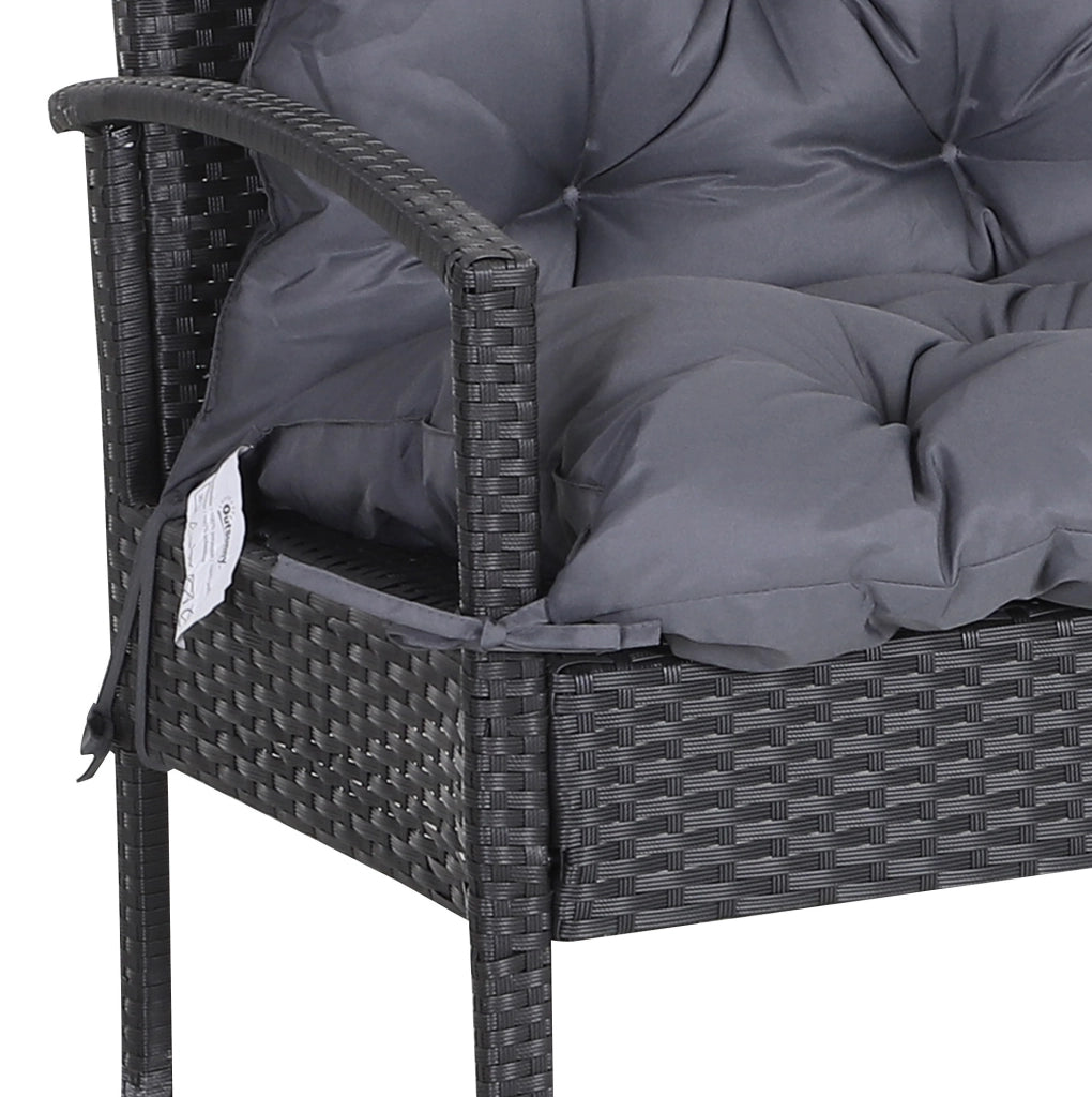 Cuscino per panca da giardino 100x98x8 cm grigio scuro