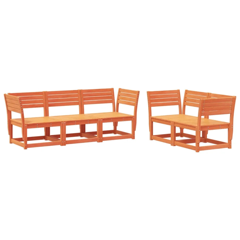 Set Divani da Giardino 5 pz Marrone Cera Legno Massello Pinocod mxl 112284