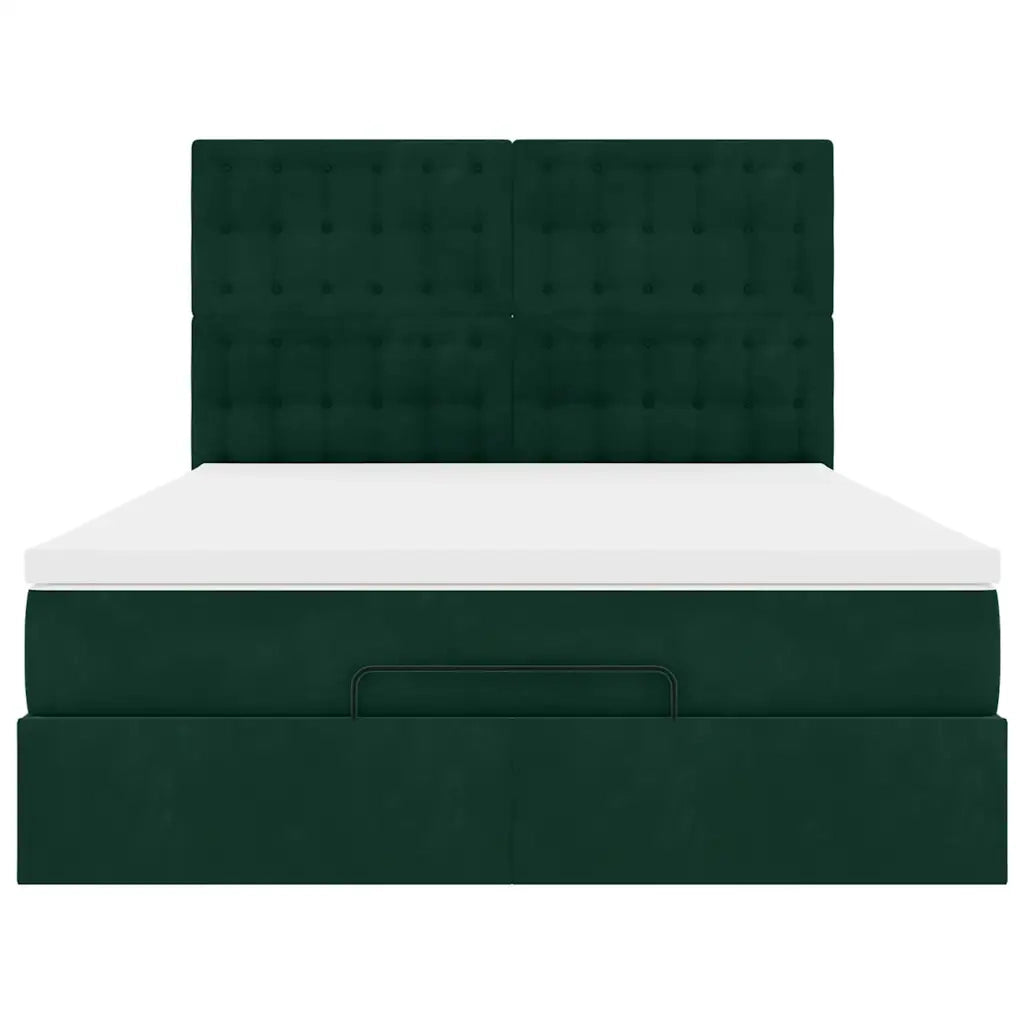 Struttura Letto Pouf con Materassi 140x200 cm in Velluto