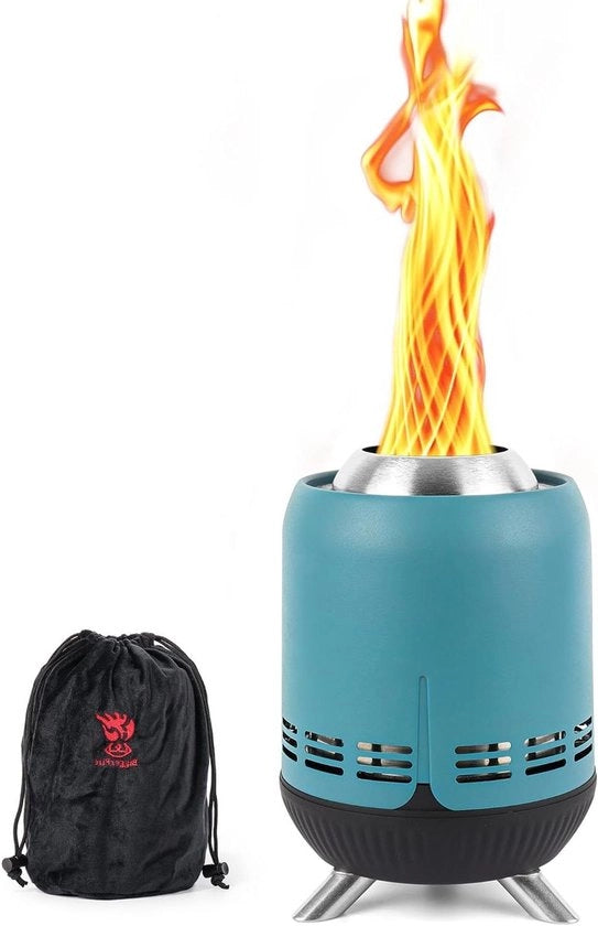Fornello Portatile da Tavolo - 9 Pollici Mini Stufa a Pellet o Legna con Bassa Emissione per Ambiente Urbano e Suburbano