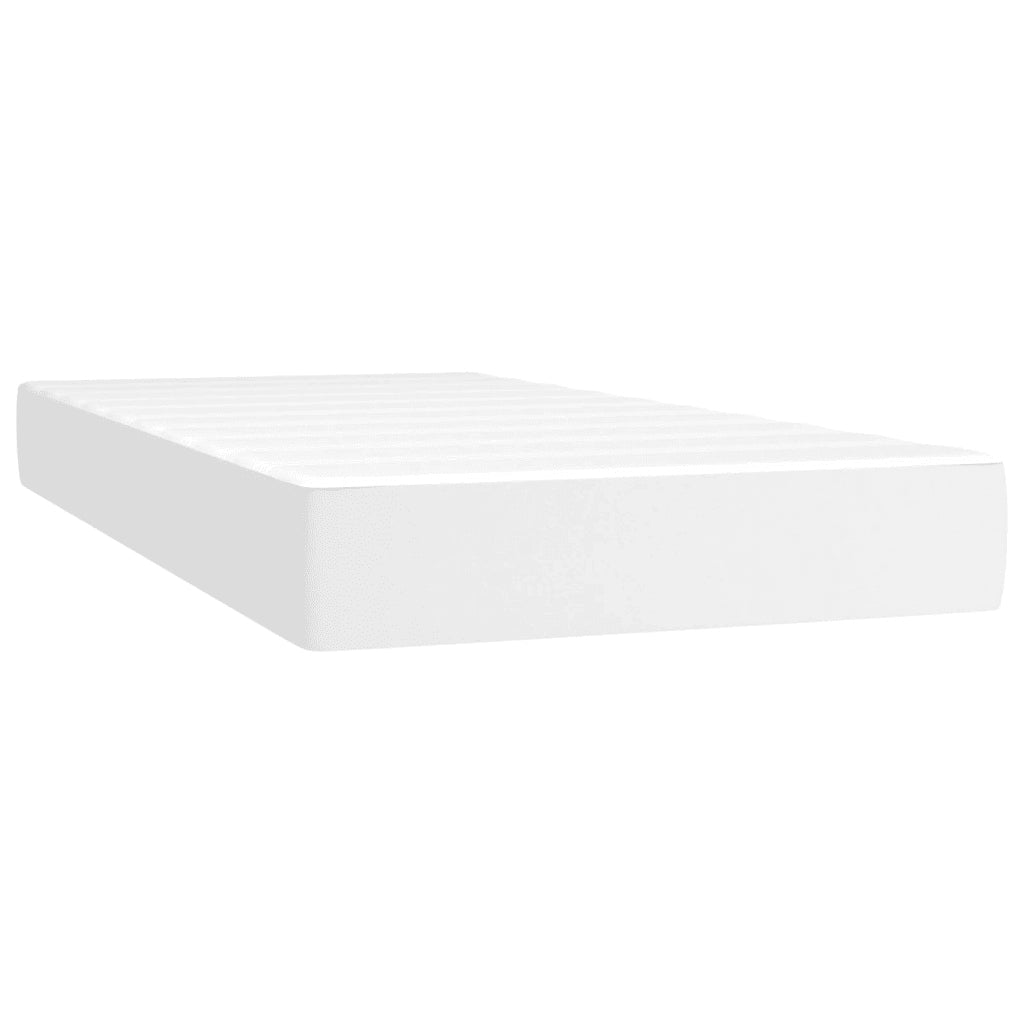 Giroletto Molle con Materasso e LED Bianco 90x200 cm Similpelle 3134202