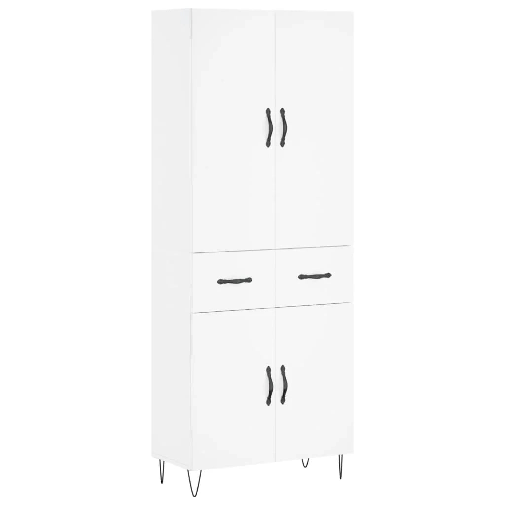 Buffet credenza cassettiera mobiletto mobile contenitore organizer cucina soggiorno salotto alto 69,5 x 34 x 180 cm legno ingegnerizzato bianco 02_0032699