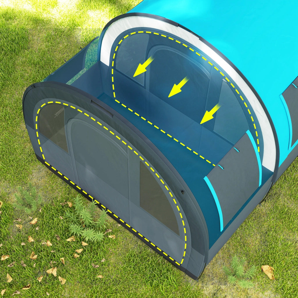 Tenda da campeggio 3 posti ¨C zephmum ¨C Grigio, Impermeabile, 480x260x200 cm