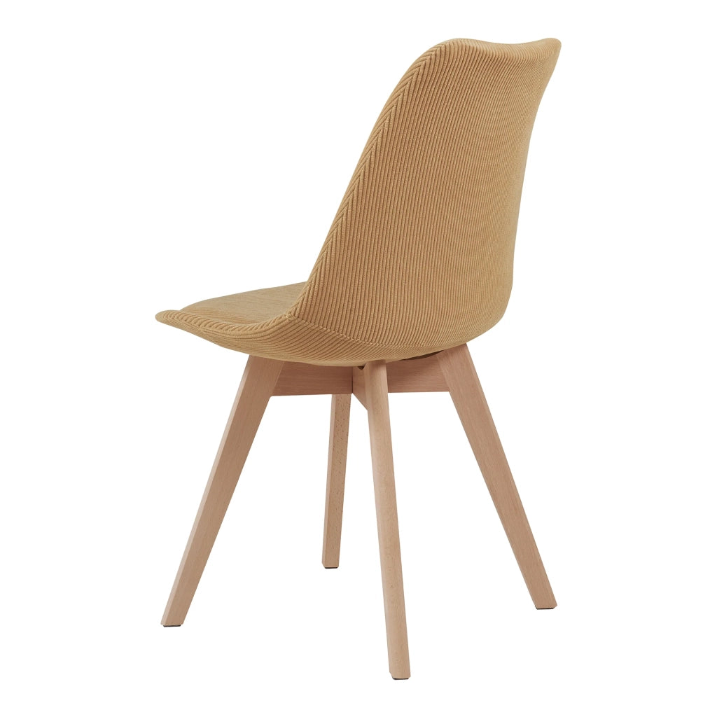 Set di 4 sedie da pranzo 82 x 49 x 54 cm design moderno robuste velluto a coste giallo senape 03_0009826