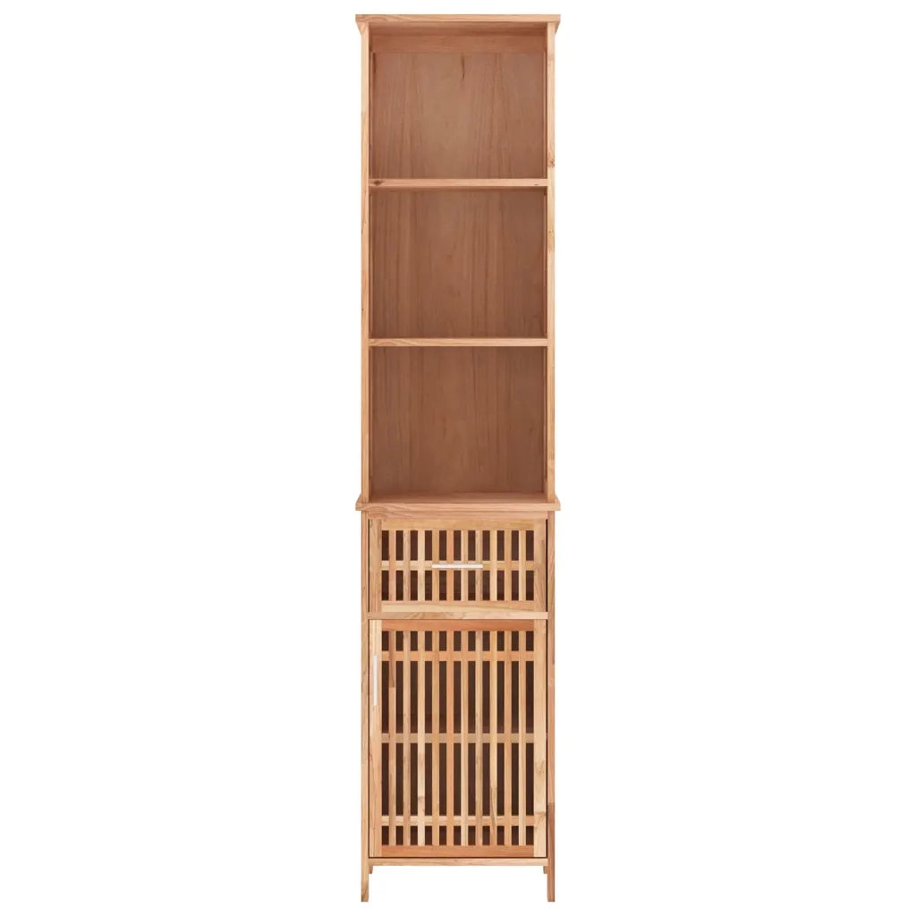 Armadietto da Bagno 42x29x182 cm in Legno Massello di Noce 350356