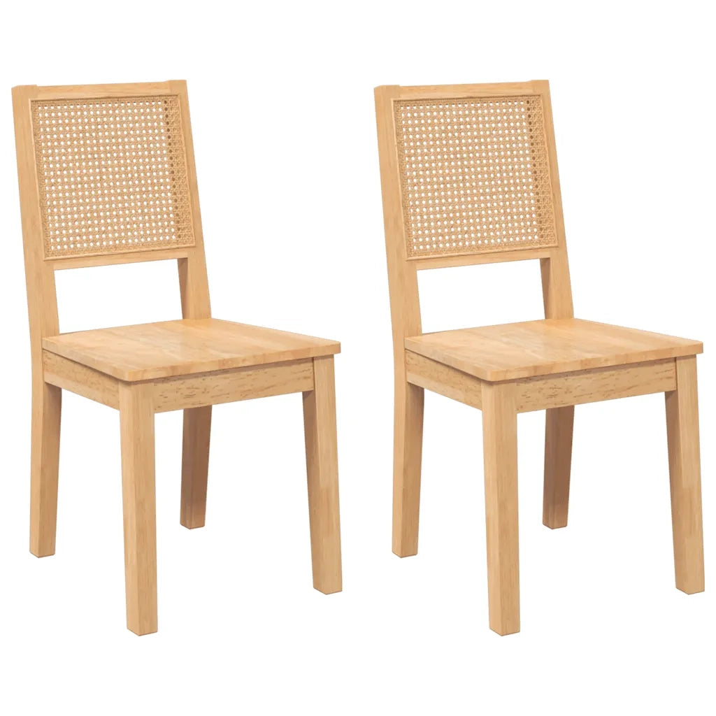 vidaXL Sedie da Pranzo 2 pz in Legno Massello di Hevea