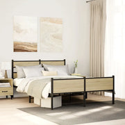Giroletto senza Materasso in Metallo-Struttura Letto Rovere Sonoma 160x200 cm 187901