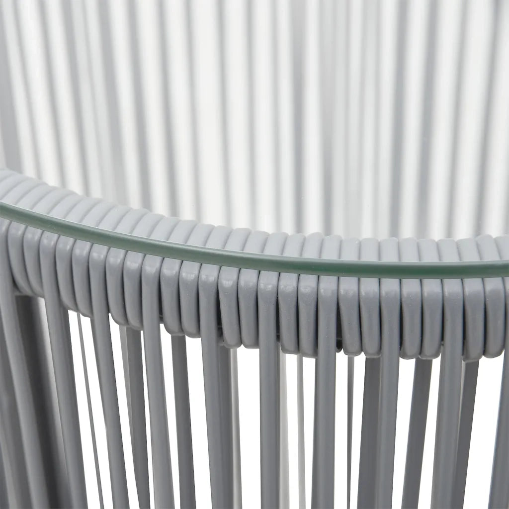 Set da Bistrot 3 pz | Set Salotto da Giardino con Cuscini in Polyrattan Grigio