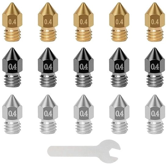Kit di atomizzatori 15 pezzi - Acciaio inossidabile/Rame/ Acciaio inossidabile - Bocchette di atomizzazione - Chiave di morsa - Per stampante 3D - Bocchetta di atomizzazione