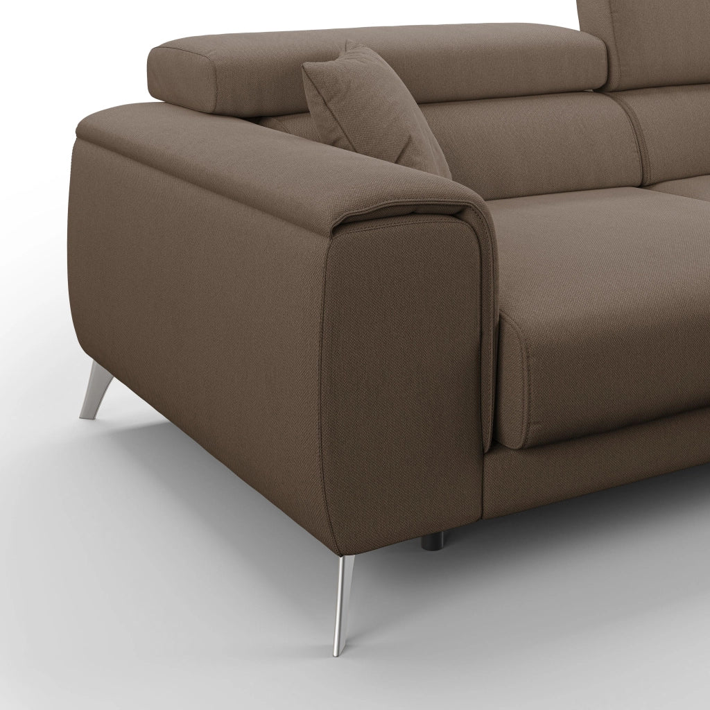 Fusion Divano con sedute allungabili in tessuto smacchiabile T05 185 cm marrone