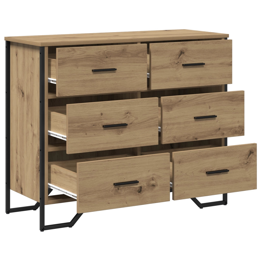 Cassettiera Rovere Artigianale 91x35.5x74.5 cm Legno compresso