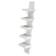 Libreria 5 ripiani effetto legno laccata bianca  cm. H.155xL.31xP.35