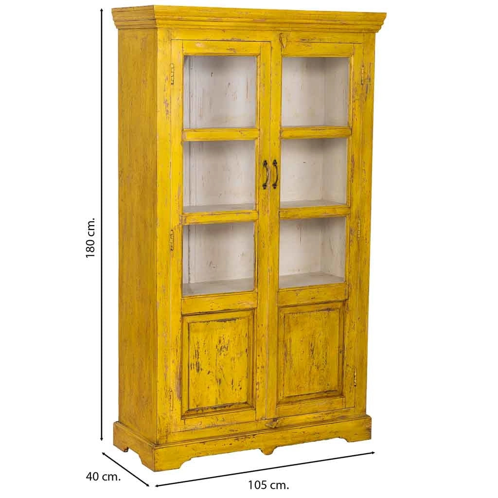 Vetrina in legno giallo 105x40x180h cm