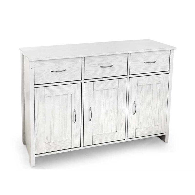 MOBILE DA ARREDO CON 3 CASSETTI E 3 ANTE 115X35X80CM IN COLORE BIANCO