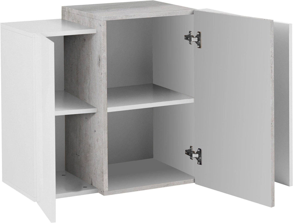 Pensile 3 Ante 90x38x65,5 cm Coro Bianco Lucido e Ardesia
