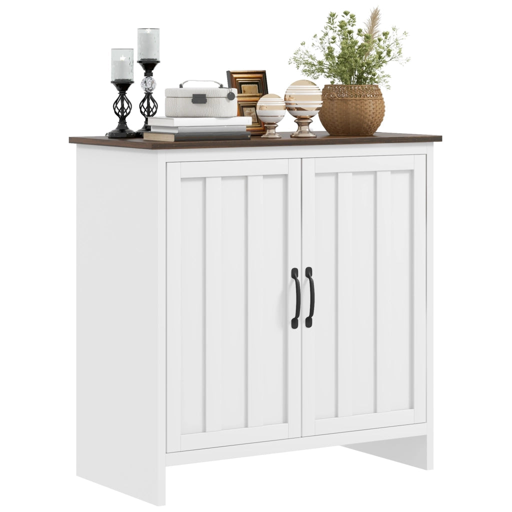 Credenza Moderna con Ante e Ripiano Regolabile ¨C Zephmum ¨C Bianco Legno 80x40x80