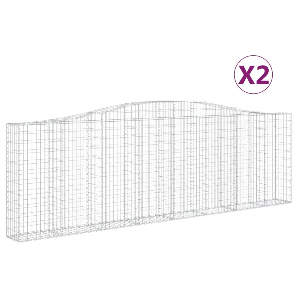 Cesti Gabbioni ad Arco 2 pz 400x30x120/140 cm Ferro Zincato 3145839