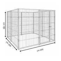 Box per cani da esterno con zincatura a caldo da 200x200x altezza 180 cm