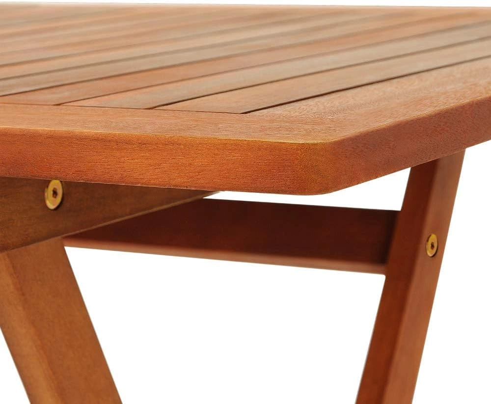 Set Tavolo e Sedie da Giardino in Legno Acacia Certificata FSC 5 Pezzi 4+1 Balcone Terrazza Veranda Mobili da Esterno 120x70x75cm