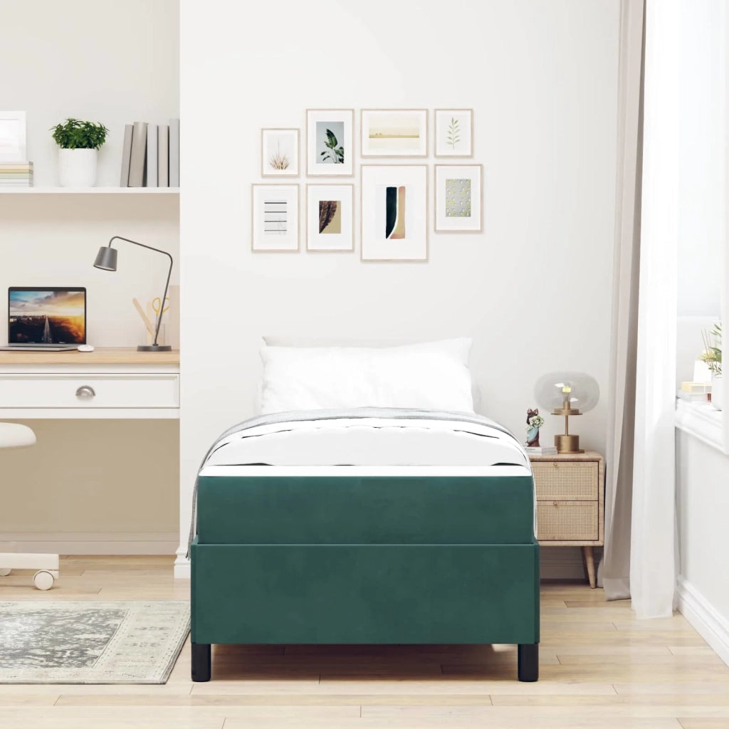 Struttura del letto Verde Scuro 90 x 200 cm Tessuto