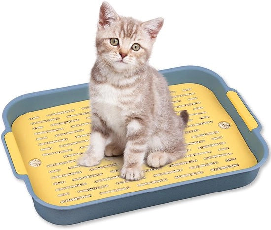 Toilet per coniglio, toilet per coniglio, toilet per coniglio, toilet per gatto grande, angolo toilet per piccoli animali conigli cavie (azzurro profondo-grande)