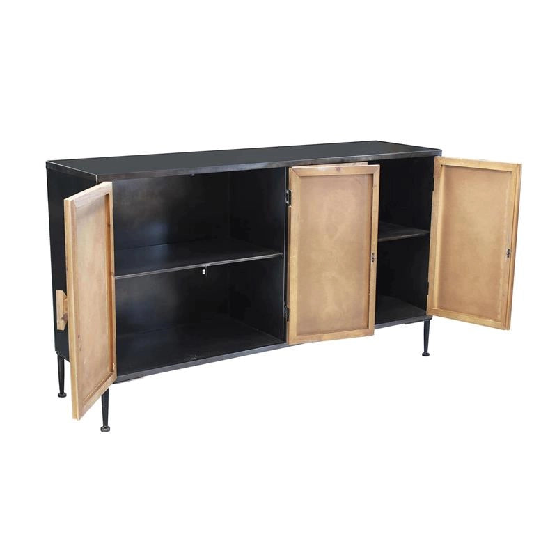 MOBILE DEREK CON 3 ANTE E UN RIPIANO IN LEGNO 147 X 44 X H85 CM OKX