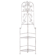 Scaffale per scale ad angolo in metallo da giardino Scaffali da bagno per esterni per interni neri per piante