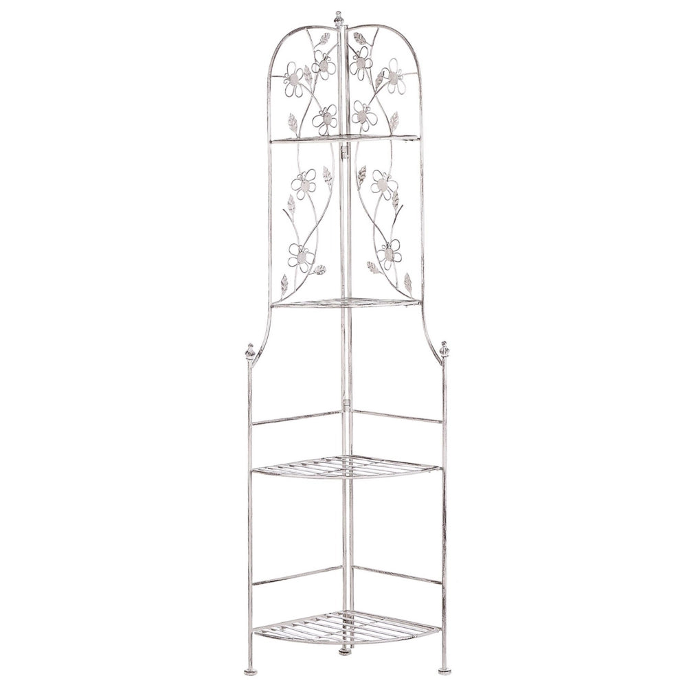 Scaffale per scale ad angolo in metallo da giardino Scaffali da bagno per esterni per interni neri per piante