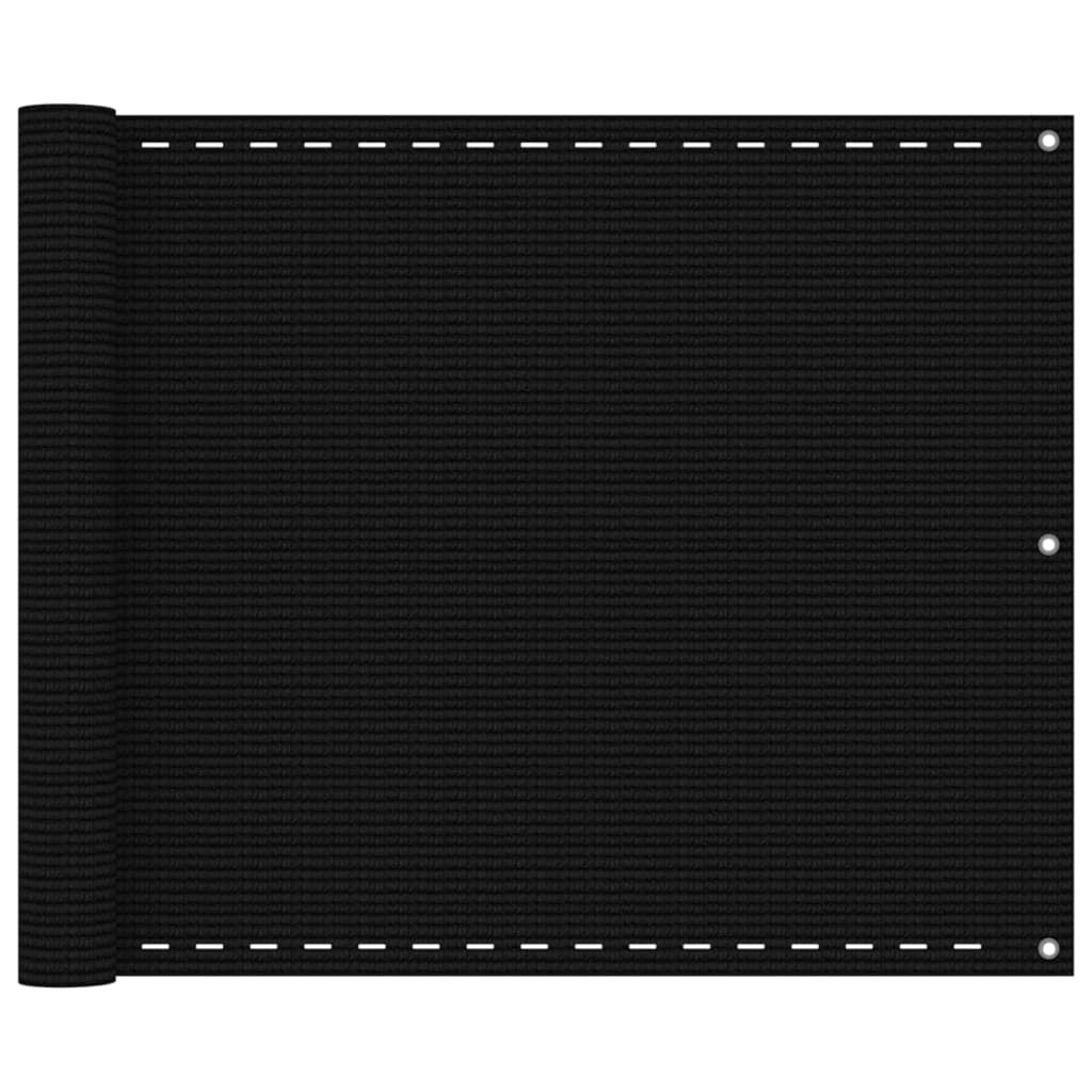 Schermo per balcone schermo per la privacy 75 x 400 cm HDPE nero 02_0010270
