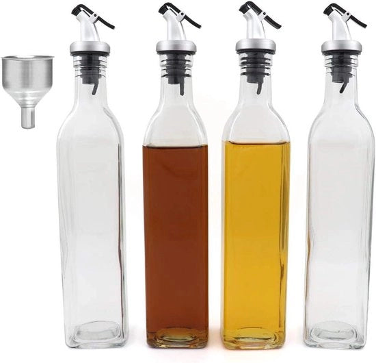 Olio d'oliva aceto flacone 500 ml dispensatore di olio vuoto per cucina - 4 pezzi