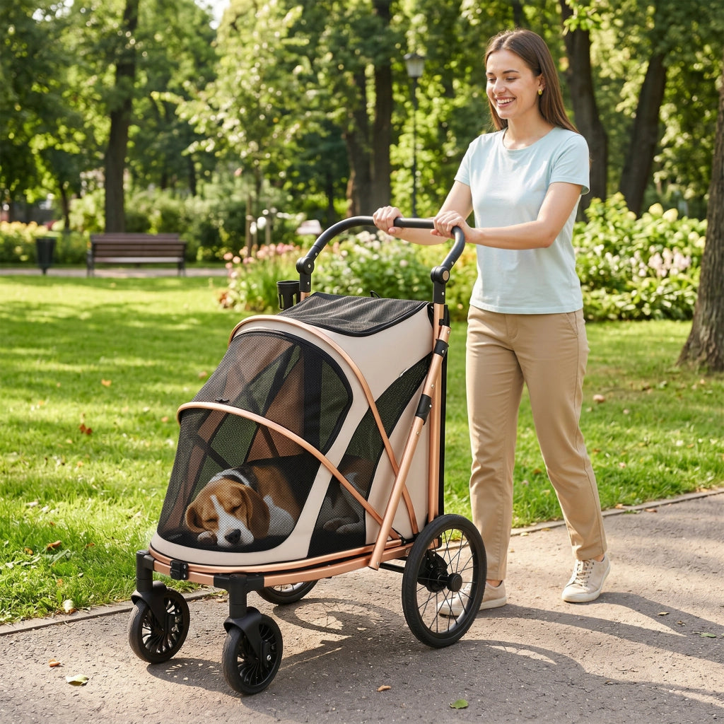 Carrello per Cani Pieghevole ¨C zephmum ¨C Marrone 20 kg