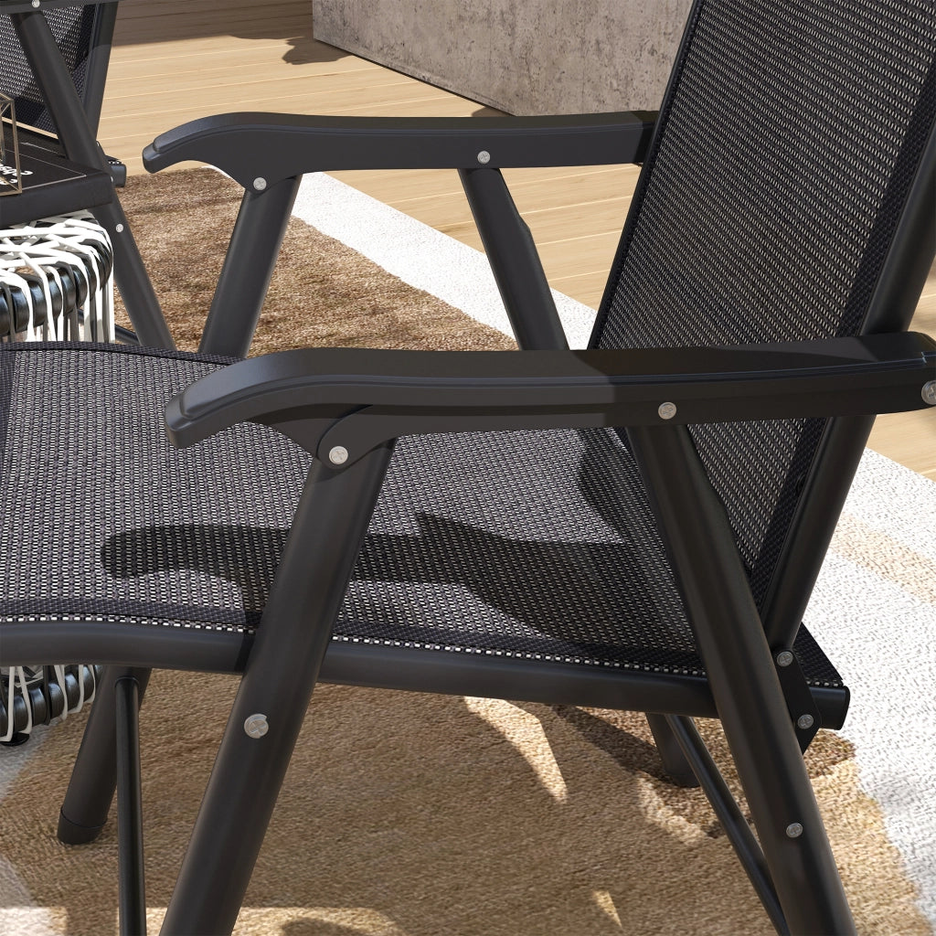 Sedia da Giardino Pieghevole ¨C zephmum ¨C 2 Pezzi Grigio Scuro 58x64x94 cm
