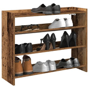 Scarpiera-Scaffale per scarpe Legno Antico 80x25x62 cm in Legno Multistrato