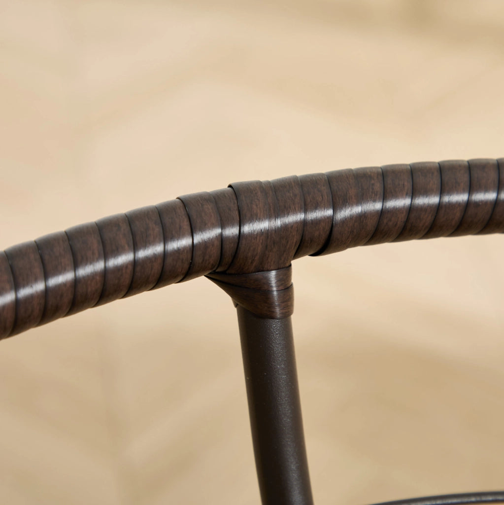 Sedia papasan girevole 360° ? 92 x 67 cm in acciaio e rattan PE; verde chiaro/marrone
