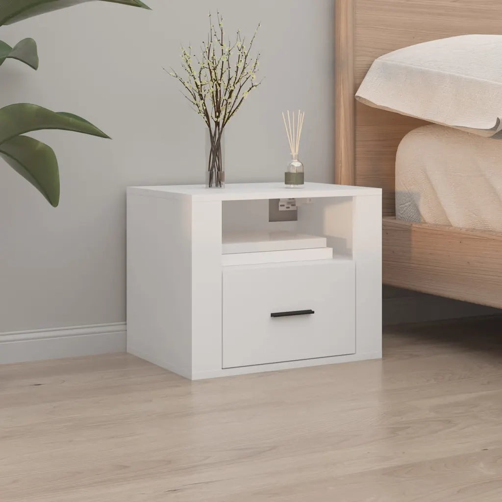 Comodini a Muro 2 pz Bianchi 50x36x40 cm 816881