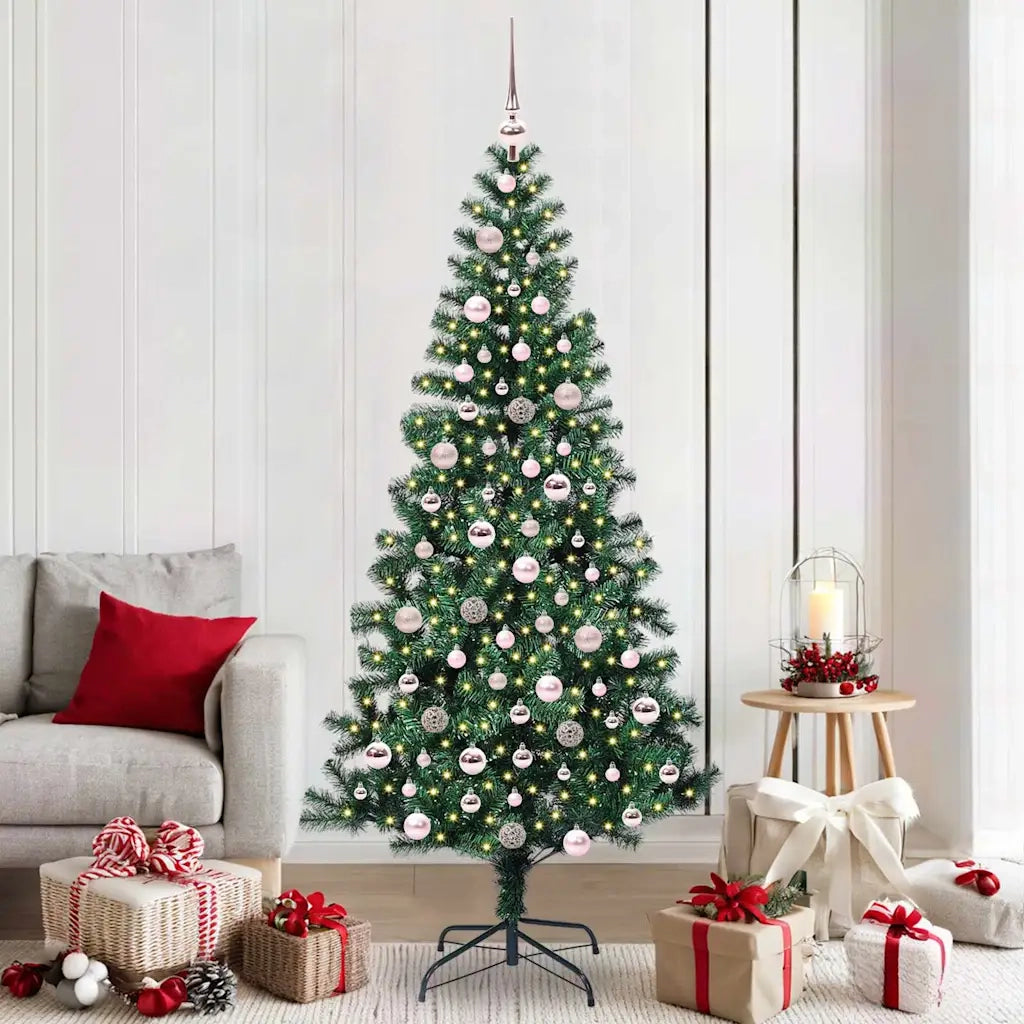 Albero di Natale | Decorazioni natalizie artificiale con luci integrate Verde 210 cm