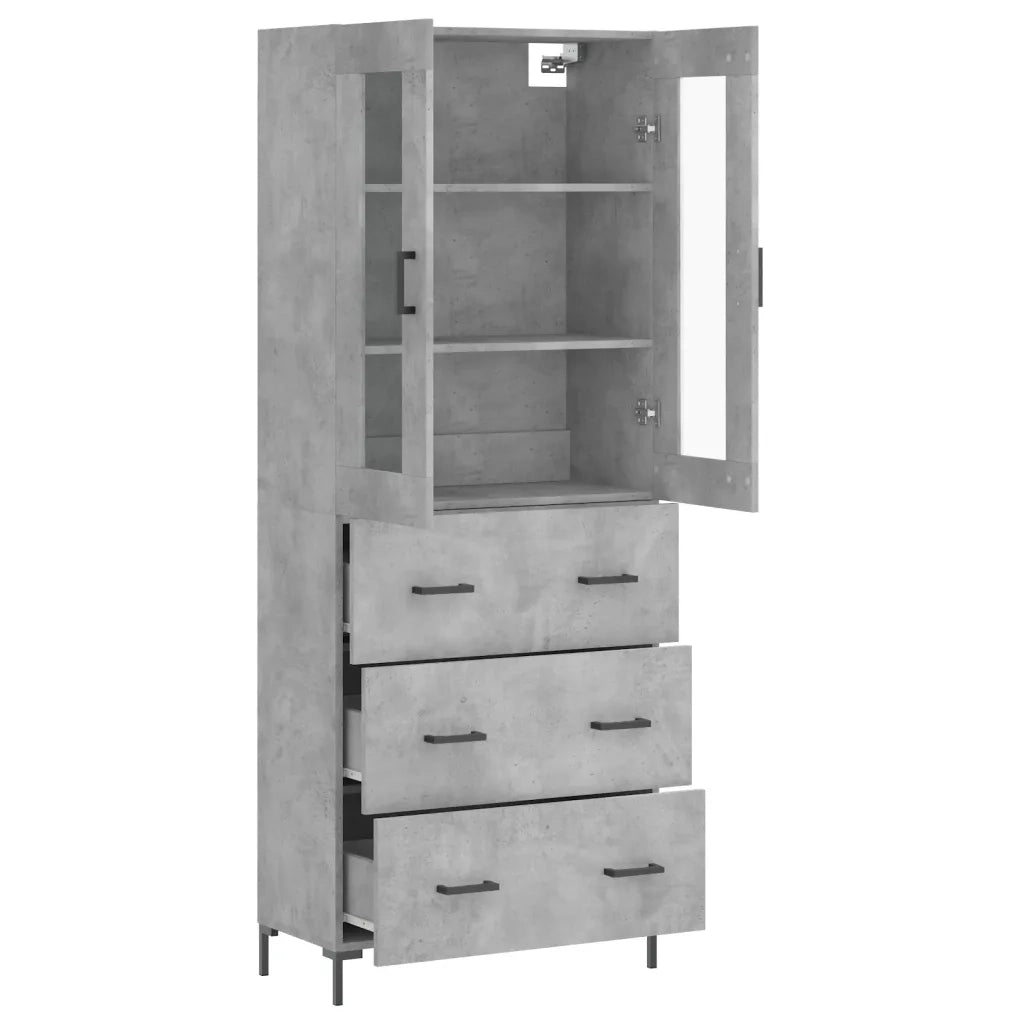 Credenza Grigio Cemento 69,5x34x180 cm in Legno Multistrato 3198405