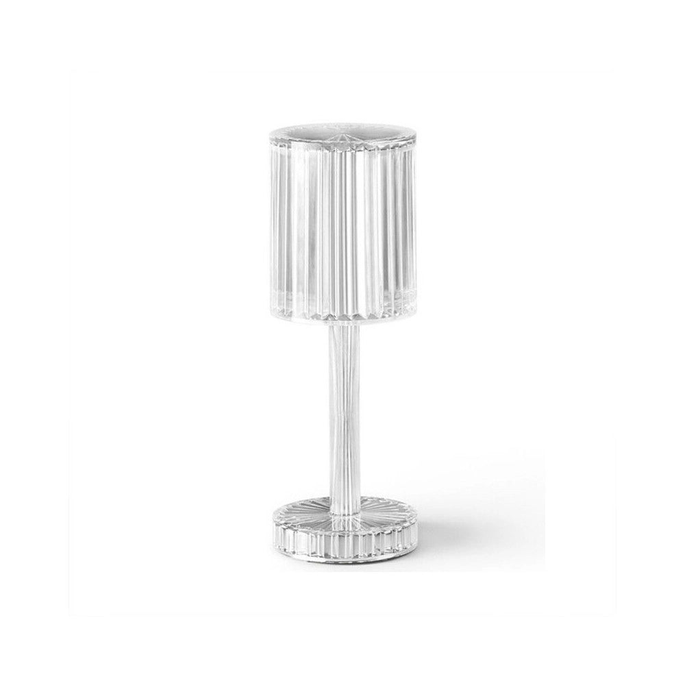 Trade Shop - Lampada Cristallo Touch Da Tavolo A Batterie Ricaricabile Usb Luce Dimmerabile -