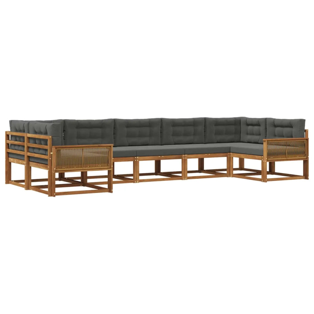 Set di divani da esterno 7 pz Naturale e Antracite 3382870