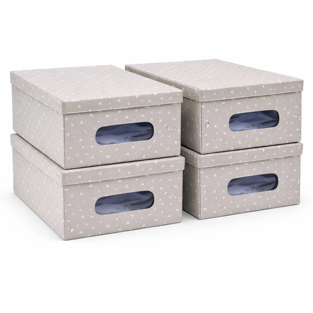 Kit 4pz Scatole Box Sistemazione Armadio in PVC Pieghevole 50x39 H24cm Col.Ass
