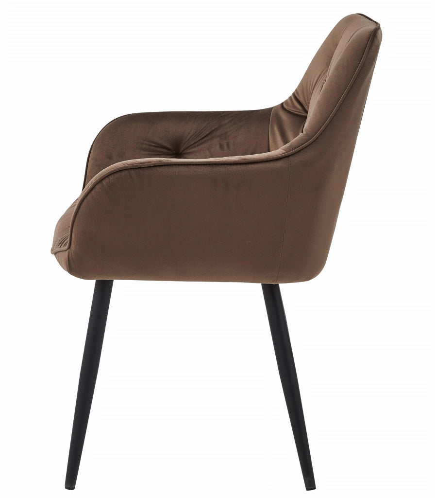Sedia VALORA LUKK - Elegante velluto marrone per soggiorno, cucina, sala da pranzo