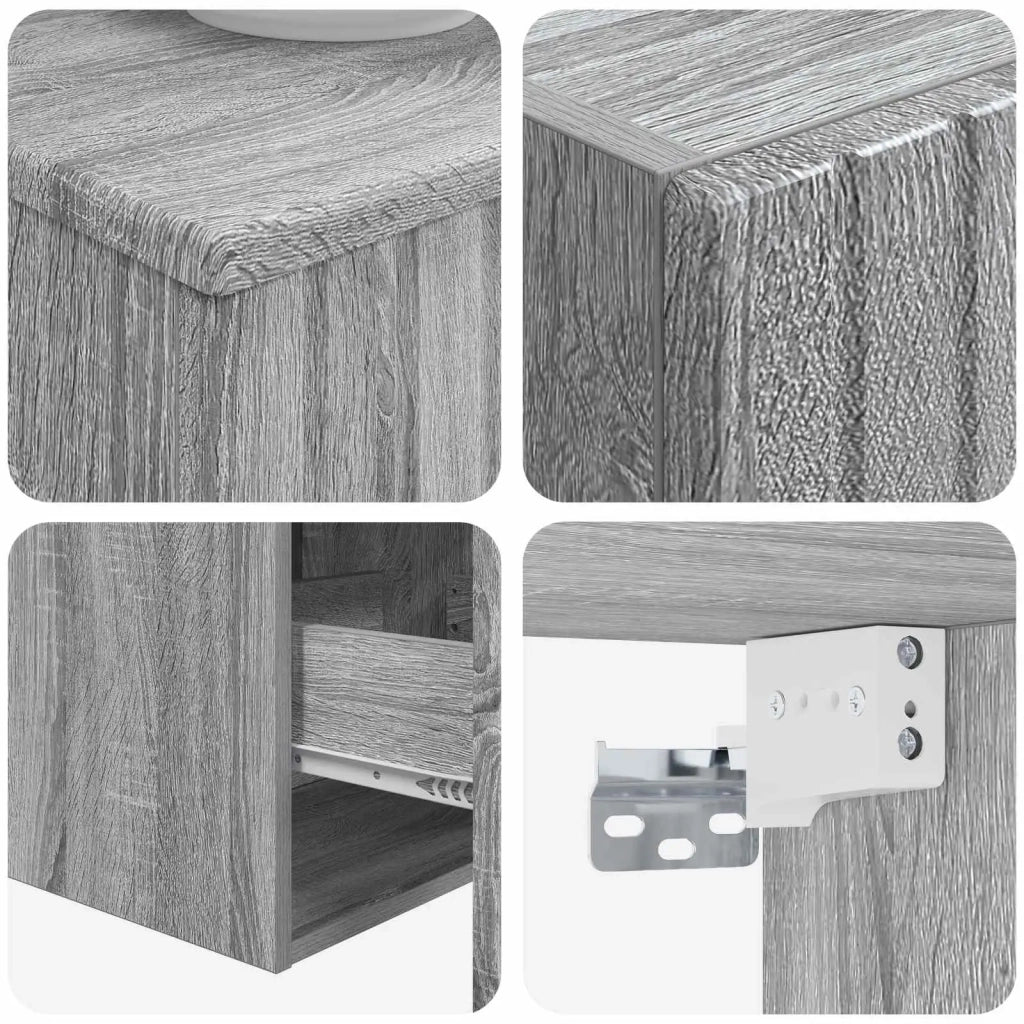 Set di mobili per il bagno 3 pz Sonoma grigio 3406089