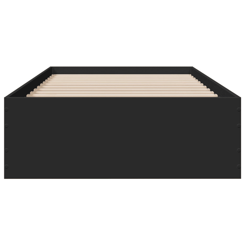 Giroletto con Cassetti Nero 75x190 cm in Legno Multistrato 3280441