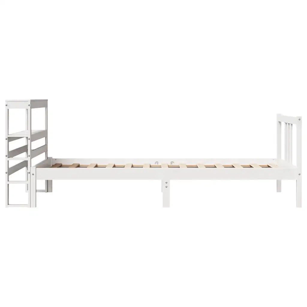 vidaXL Giroletto con Testiera senza Materasso Bianco 90x200 cm