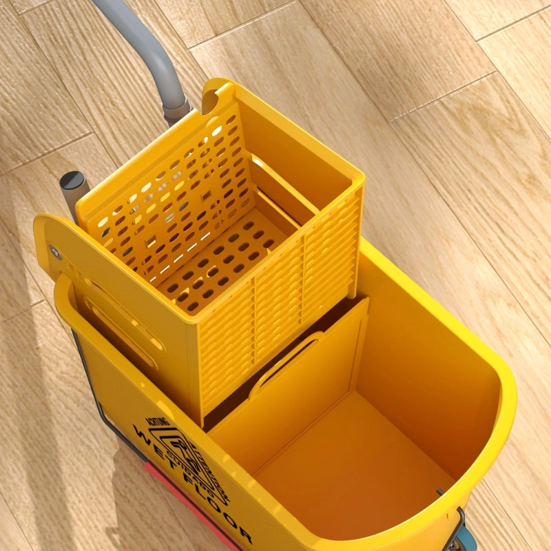 Carrello per la pulizia 20L, carrello per la pulizia con pressa e set per spazzare, secchio incl. mocio, rullo