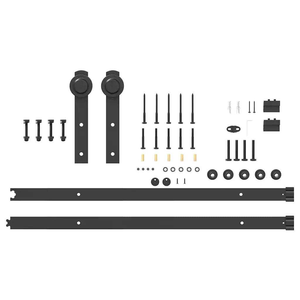 Kit di Binari per Porte Scorrevoli 183 cm Acciaio Nero CFW5167268