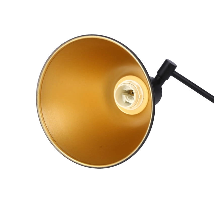 Applique Candellux Copenhagen nero oro metallo E14 orientabile