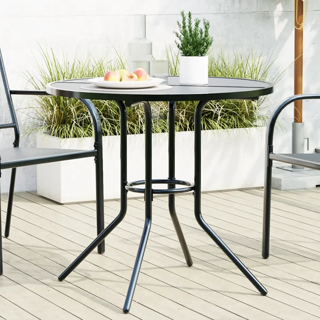 Tavolino da Giardino | Tavolo Patio Rotondo Antracite ?80x72,5 cm Acciaio Verniciato